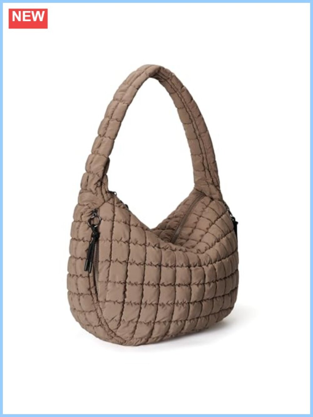 Quilted Puffer Tote Bag Large Lightweight PVC PU Leather Hobo for Women